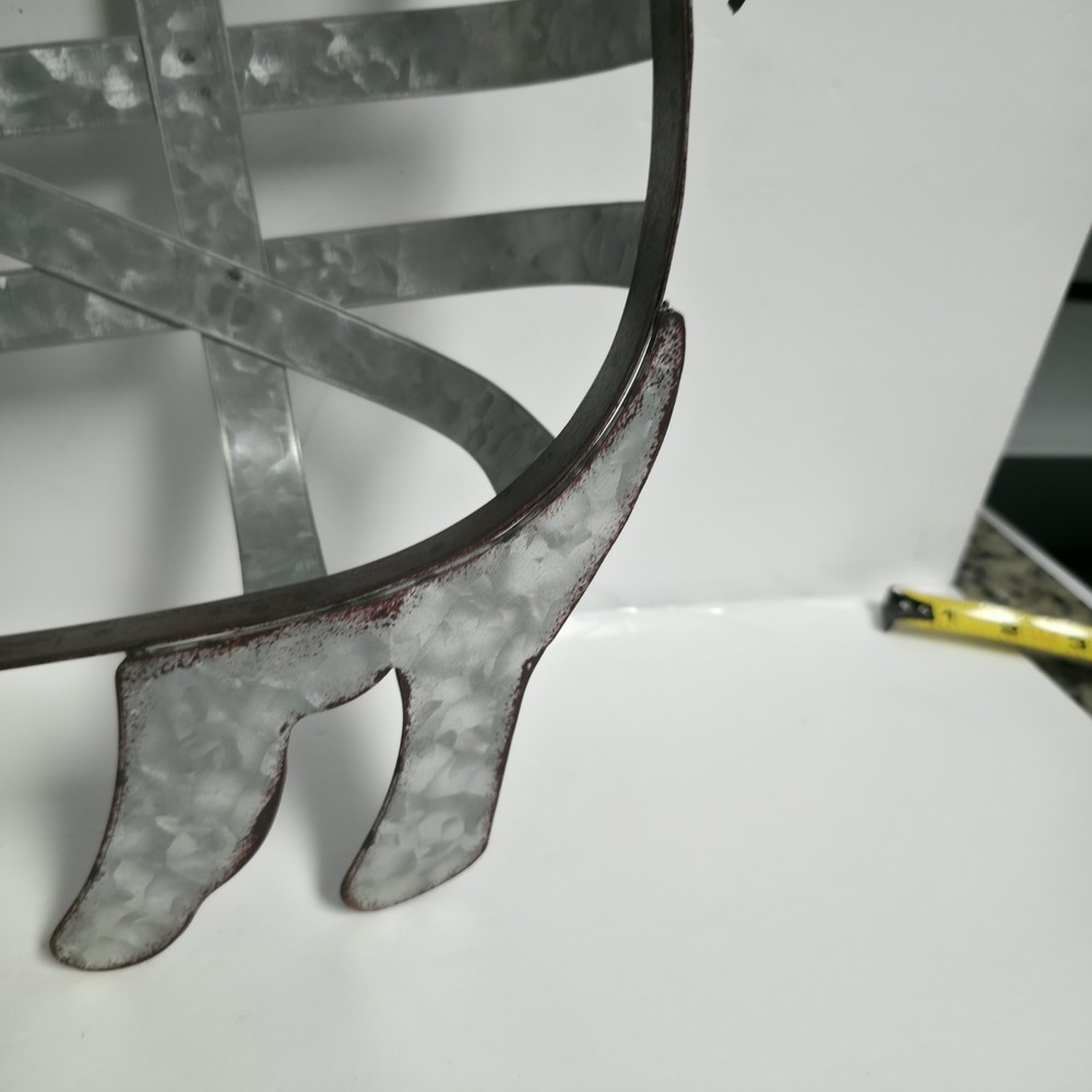 Farmhouse Galvanized Metal Pig Wire Wall Basket Rustic Country Primitive Decor - Picture 3 of 13